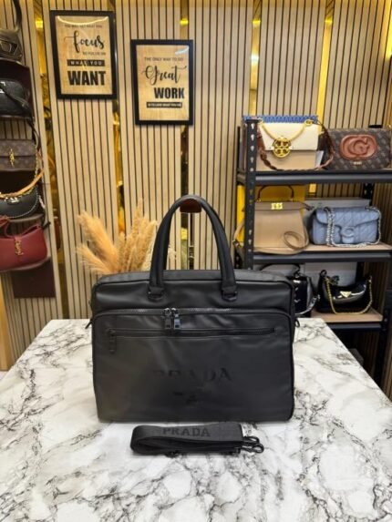 Prada Saffiano Trim Business Briefcase Bag Price in India - Buy at Bootery