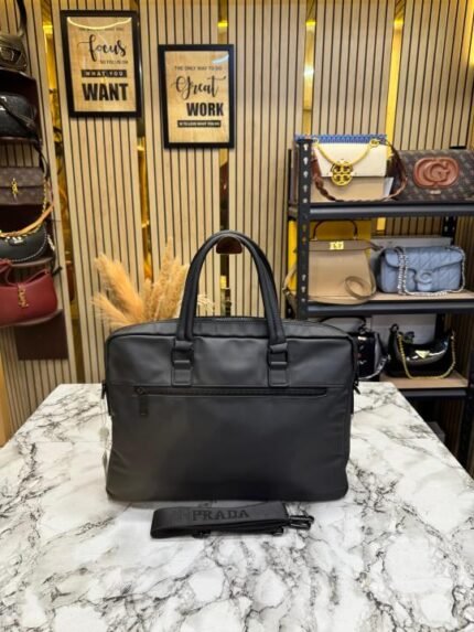 Prada Saffiano Trim Business Briefcase Bag Price in India - Buy at Bootery - Image 2