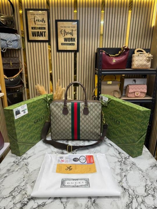 Gucci Ophidia GG Supreme Stripe Briefcase With Box And Dust Bag - Best Price Online - Style 2 - Bootery - Image 6
