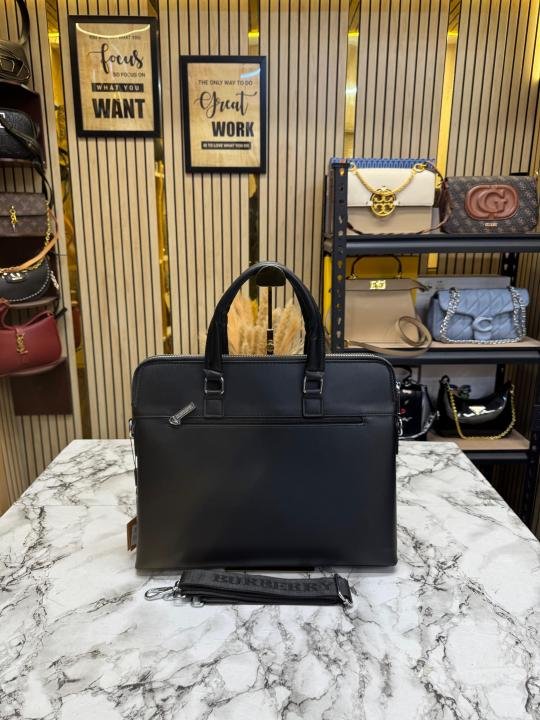 Burberry Burberr Y Check Embossed Leather Laptop Bag With Strap - Best Price Online - Bootery - Image 3