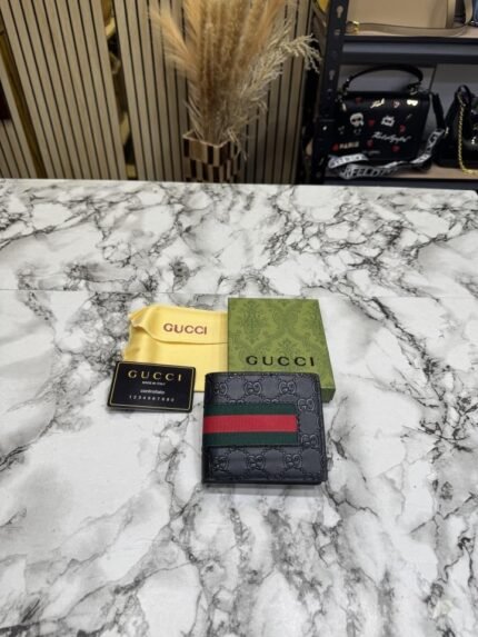 Gucci GG Supreme Embossed Stripe Bi-fold Wallet With Box And Dust Bag Including Card - Best Price Online - Bootery