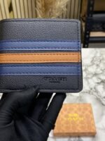 Buy Coach Signature Stripe Leather Bi-fold Wallet With Box Including Card Online in India - Bootery - Image 3