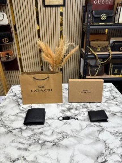 Buy Coach Monogram Signature Wallet Combo With Keychain Includes Box Dust Bag And Carry Bag Online in India - Bootery