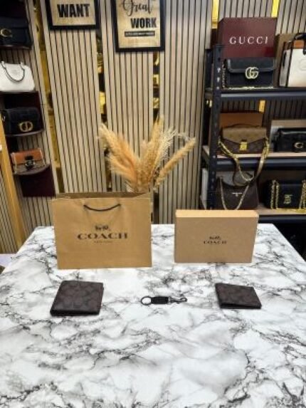 Coach Monogram Wallet Combo Includes Box Dust Bag And Carry Bag Price in India - Buy at Bootery