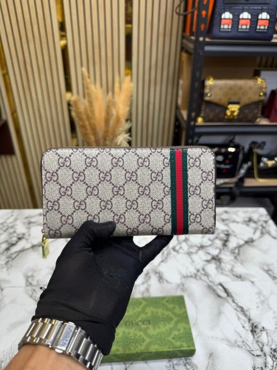 Gucci Big GG Monogram Stripe Long Zipper Wallet With Box Price in India - Buy at Bootery - Image 3