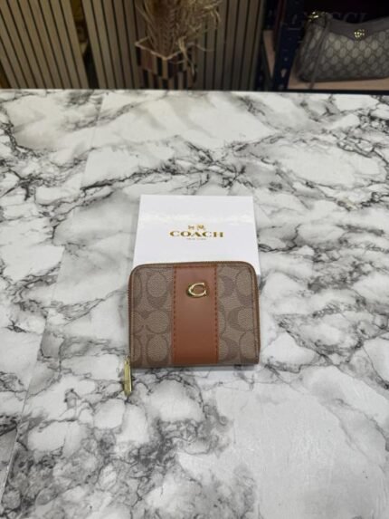 Buy Coach Noir Stripe Mini Zipper Wallet With Box Online in India - Style 2 - Bootery