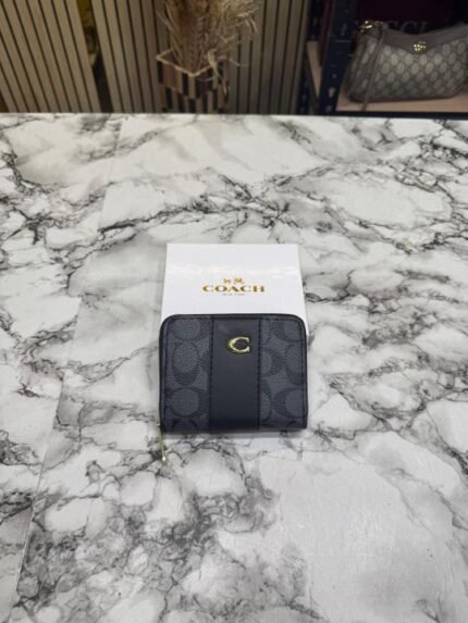 Coach Noir Stripe Mini Zipper Wallet With Box - Best Price Online - Style 4 - Bootery