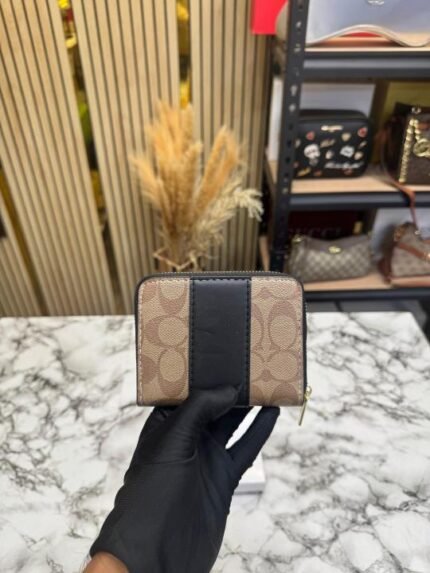 Buy Coach Noir Stripe Mini Zipper Wallet With Box Online in India - Style 5 - Bootery - Image 2