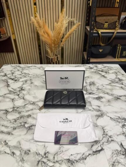 Coach Quilted Long Zipper Premium Wallet Includes Card Box And Dust Bag Price in India - Style 1 - Buy at Bootery