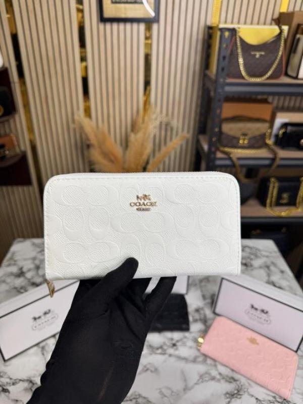 Buy Coach Embossed Zip Wallet With Gold Hardware Includes Box And Dust Bag Online in India - Style 3 - Bootery - Image 7