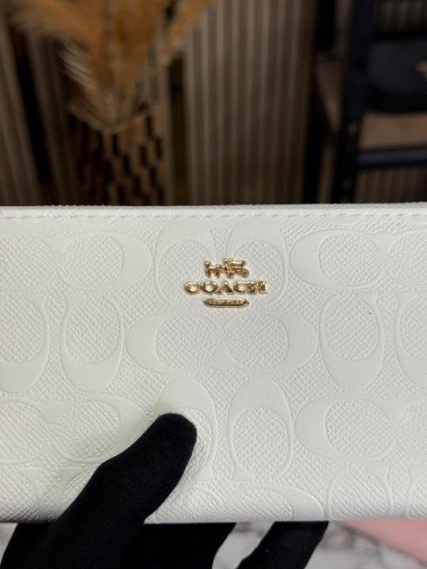 Buy Coach Embossed Zip Wallet With Gold Hardware Includes Box And Dust Bag Online in India - Style 3 - Bootery - Image 5
