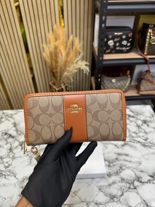 Coach Signature Monogram Zip Wristlet Wallet Premium Quality With Box - Best Price Online - Style 1 - Bootery - Image 3
