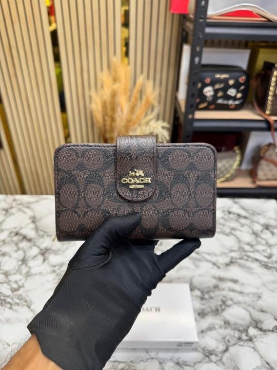 Buy Coach Signature Monogram Canvas Long Wallet With Snap Closure Online in India - Bootery - Image 6