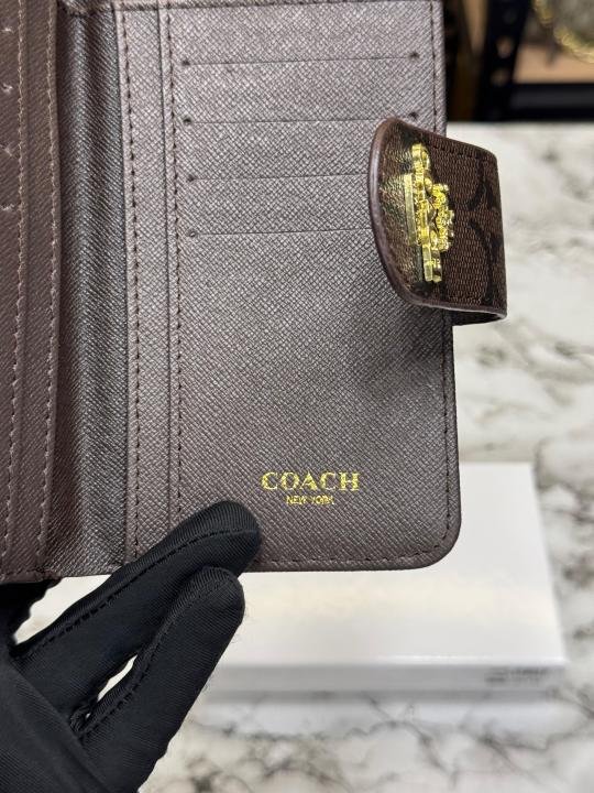 Buy Coach Signature Monogram Canvas Long Wallet With Snap Closure Online in India - Bootery - Image 4