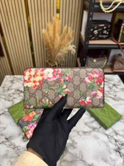 Buy Gucci Floral Monogram Zip Around Long Wallet With Box Online in India - Style 1 - Bootery - Image 2