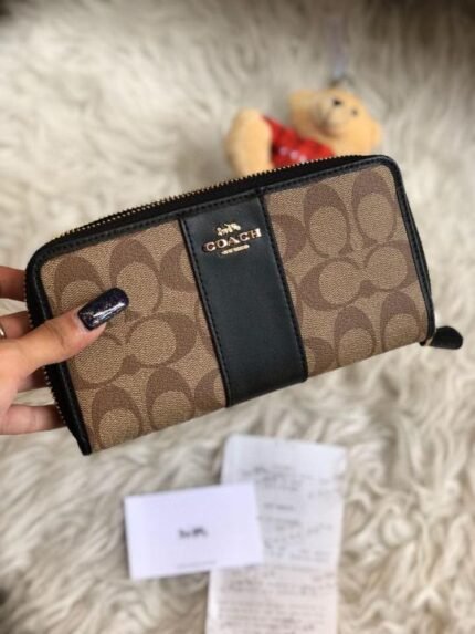 Buy Coach Signature Monogram Zip Wristlet Wallet Premium Quality With Box Online in India - Style 2 - Bootery