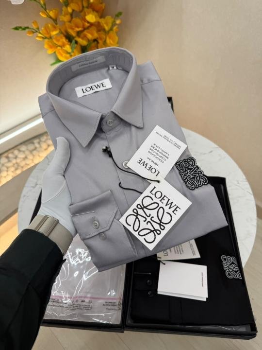Buy Loewe Embossed Logo Super Premium White Shirt With Brand Box Packing F3581-WH Online in India - Bootery - Image 8