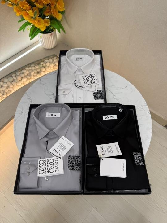Buy Loewe Embossed Logo Super Premium White Shirt With Brand Box Packing F3581-WH Online in India - Bootery - Image 3