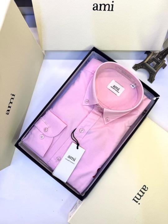 Ami Pink Embroidery Logo Super Premium Shirt With Brand Box Packing F3969-PI - Best Price Online - Bootery - Image 9