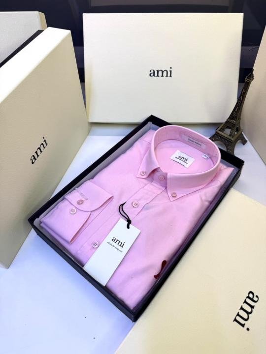 Ami Pink Embroidery Logo Super Premium Shirt With Brand Box Packing F3969-PI - Best Price Online - Bootery - Image 8