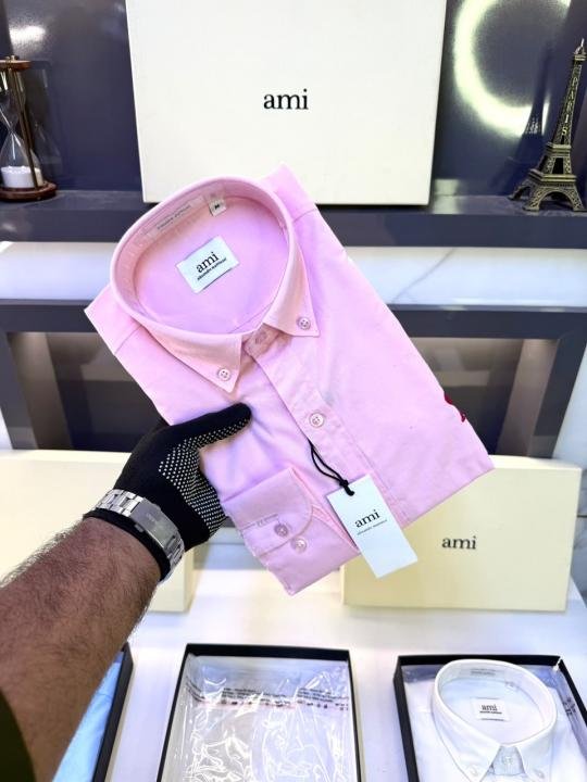 Ami Pink Embroidery Logo Super Premium Shirt With Brand Box Packing F3969-PI - Best Price Online - Bootery - Image 5