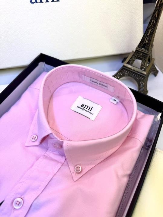 Ami Pink Embroidery Logo Super Premium Shirt With Brand Box Packing F3969-PI - Best Price Online - Bootery - Image 4