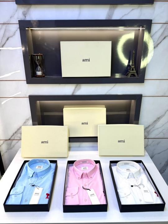 Ami Pink Embroidery Logo Super Premium Shirt With Brand Box Packing F3969-PI - Best Price Online - Bootery - Image 3