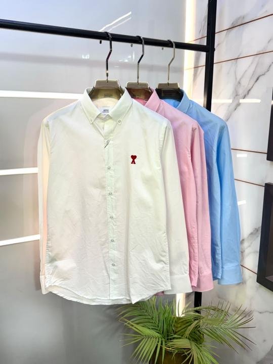 Ami Pink Embroidery Logo Super Premium Shirt With Brand Box Packing F3969-PI - Best Price Online - Bootery - Image 2
