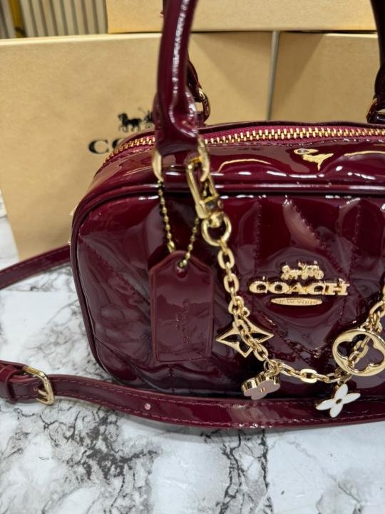 Coach Mini Boston Top Handle Crossbody Bag With Charm Chain With Box And Dust Bag Price in India - Style 1 - Buy at Bootery - Image 5