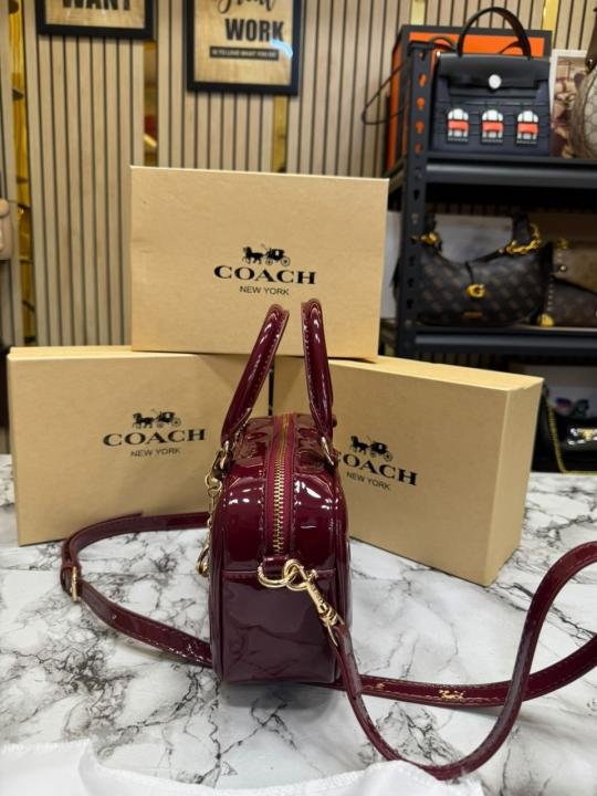 Coach Mini Boston Top Handle Crossbody Bag With Charm Chain With Box And Dust Bag Price in India - Style 1 - Buy at Bootery - Image 3