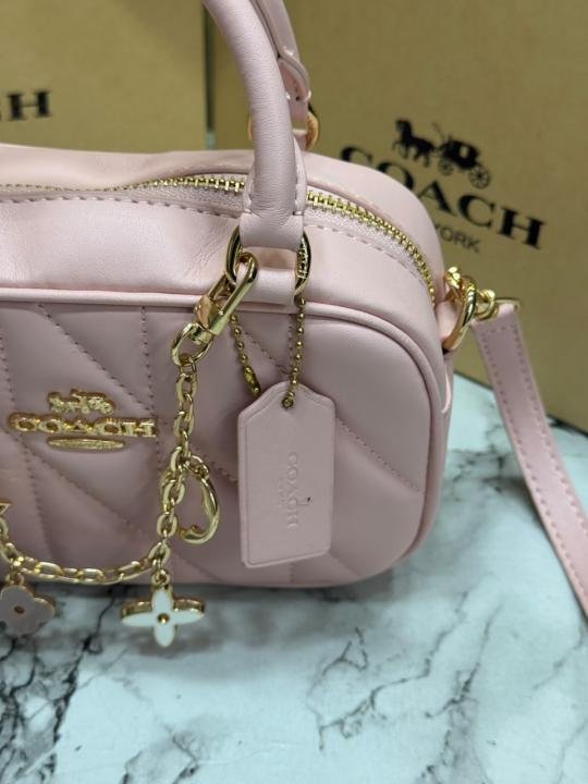 Buy Coach Mini Boston Top Handle Crossbody Bag With Charm Chain With Box And Dust Bag Online in India - Style 4 - Bootery - Image 5
