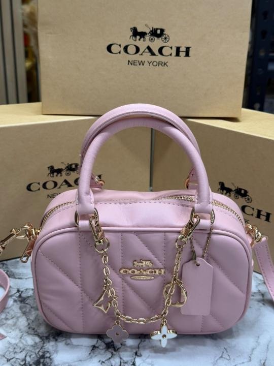 Buy Coach Mini Boston Top Handle Crossbody Bag With Charm Chain With Box And Dust Bag Online in India - Style 4 - Bootery - Image 3