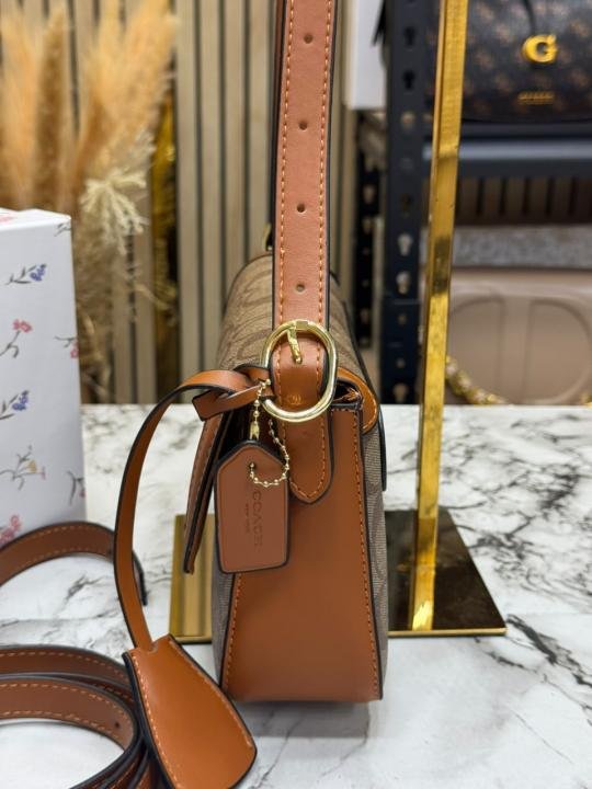 Buy Coach Monogram Signature Canvas Flap Convertible Shoulder Bag With Box And Dust Bag Online in India - Style 2 - Bootery - Image 3