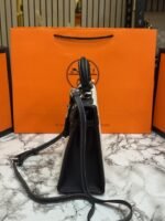 Hermes Kelly Sellier Top Handle Bag With OG Box And Dust Bag And Carry Bag Black - Best Price Online - Bootery - Image 3