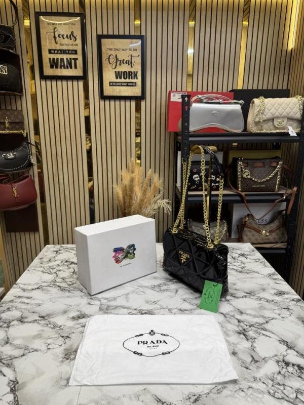 Prada Prad_a Quilted Spectrum Shoulder Bag With Box And Dust Bag - 9861-1 Black - Best Price Online - Bootery