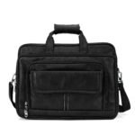 professional midnight black leather executive briefcase - Bootery - Men's Shoes, Watches, Clothing & Accessories