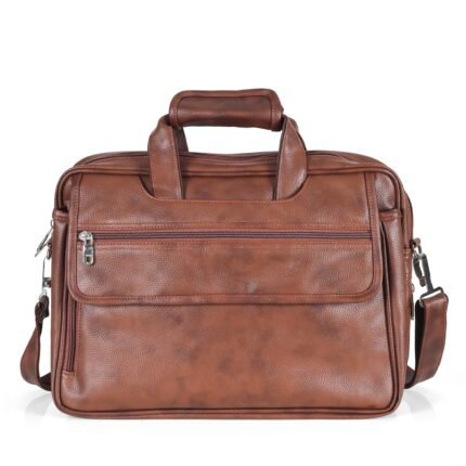 classic tan leather executive briefcase & laptop bag - Bootery - Men's Shoes, Watches, Clothing & Accessories