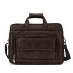 premium dark coffee brown leather executive briefcase - Bootery - Men's Shoes, Watches, Clothing & Accessories