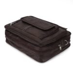 premium dark coffee brown leather executive briefcase - Bootery - Men's Shoes, Watches, Clothing & Accessories