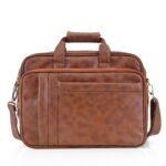 tan brown leather laptop & office messenger bag - Bootery - Men's Shoes, Watches, Clothing & Accessories