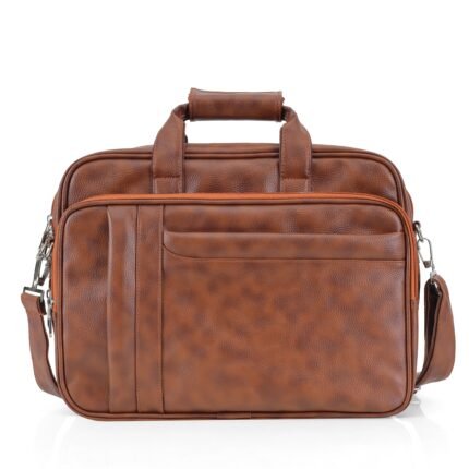 tan brown leather laptop & office messenger bag - Bootery - Men's Shoes, Watches, Clothing & Accessories