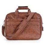 tan brown leather laptop & office messenger bag - Bootery - Men's Shoes, Watches, Clothing & Accessories