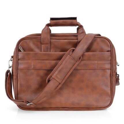 tan brown leather laptop & office messenger bag - Bootery - Men's Shoes, Watches, Clothing & Accessories
