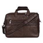 premium chocolate brown leather laptop briefcase - Bootery - Men's Shoes, Watches, Clothing & Accessories