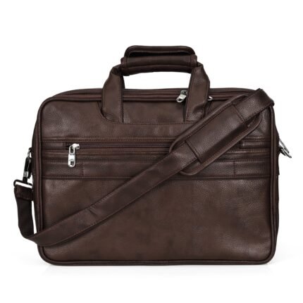 premium chocolate brown leather laptop briefcase - Bootery - Men's Shoes, Watches, Clothing & Accessories