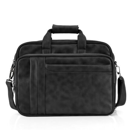 black leather laptop & office messenger bag - Bootery - Men's Shoes, Watches, Clothing & Accessories