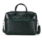 premium dark green textured leather laptop bag – 15 inch executive briefcase - Bootery - Men's Shoes, Watches, Clothing & Accessories