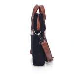 heritage denim & leather office messenger bag (black) - Bootery - Men's Shoes, Watches, Clothing & Accessories