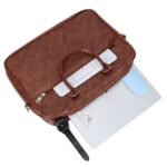 premium tan brown textured leather laptop bag – 15 inch executive briefcase - Bootery - Men's Shoes, Watches, Clothing & Accessories